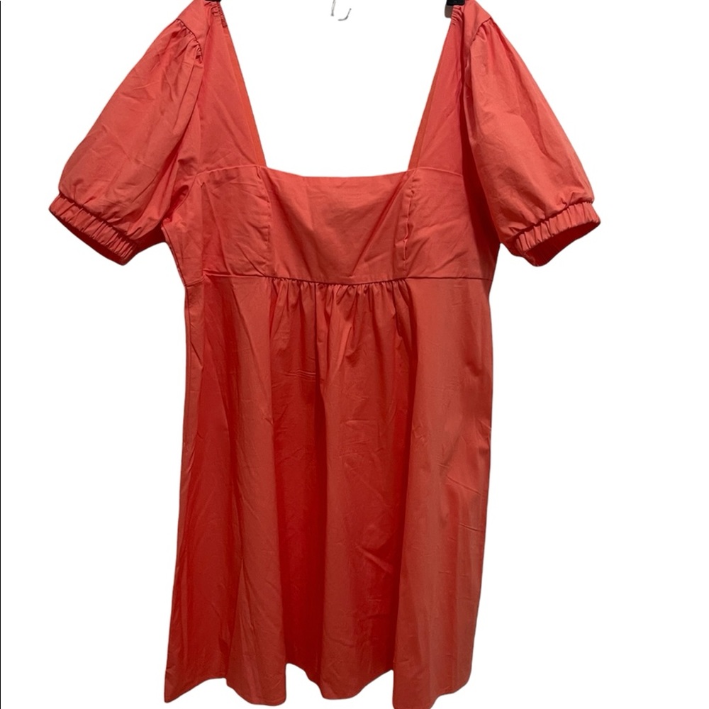 Wild Fable Coral Puff Sleeve Square Neck Mini Dress